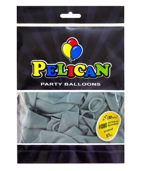 Кульки Pelican латексні 12"(30cm) вінтажний пастельно  бірюзовий, Pelican 50шт Сірий Pelican (812080)