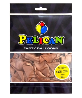 Шарики Pelican латексные 12"(30cm) хром винтажно рожевий, 50шт Розовый Pelican (812305)