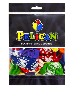 Кульки латексні Pelican 12"(30сm) "Метелики"   50шт Різнокольоровий Pelican (824010)
