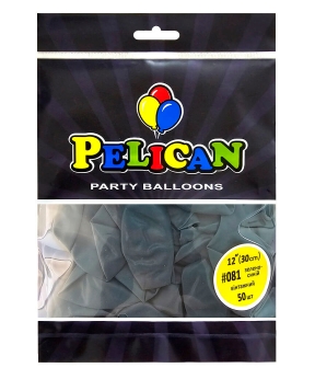 Шарики Pelican латексные 12" (30cm) винтажный зелено синий, Pelican 50шт Синий Pelican (812081)