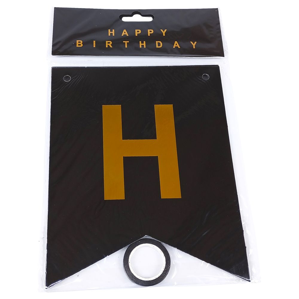 Гірлянда прапорці "Happy birthday"  16 х 20см Чорний Unison (HB-1097 black)