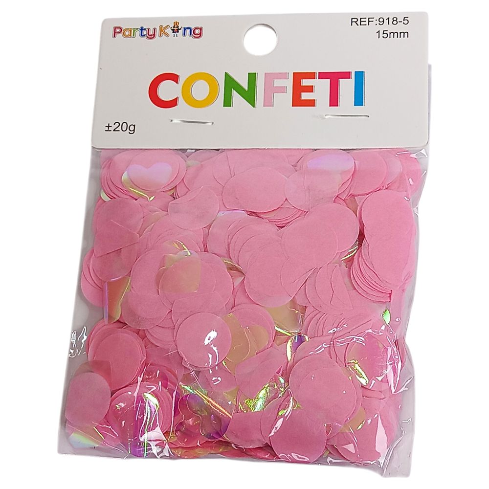Конфетти кружочки 15мм, ±20гр розовое (918-5 pink)