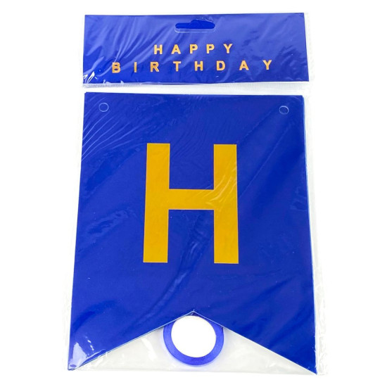 Гирлянда-флажки "Happy birthday"  16 х 20см Синий Unison (HB-1097 dark blue)