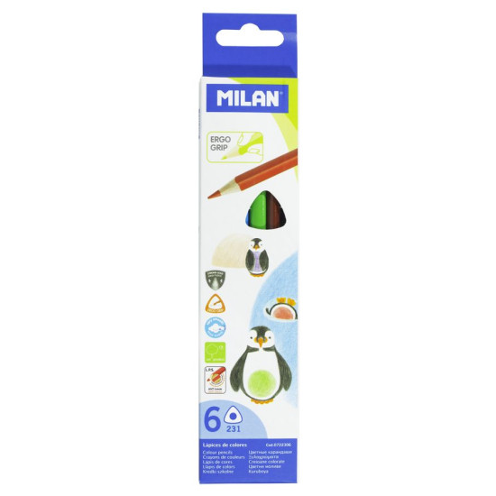Карандаши  "MILAN" 6шт 2,9мм треугольные Milan (0722306)