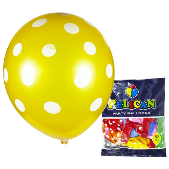 Кульки Pelican 12 '(30 см), кольору мікс - великий горошок, 50шт / уп (824501/1250-501)