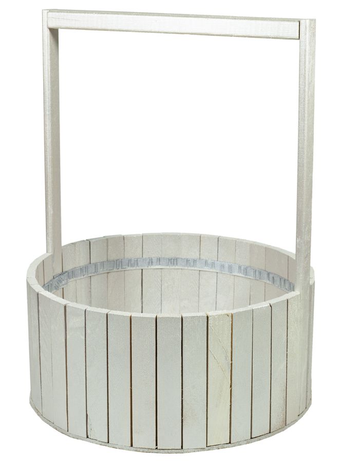 Корзина серебро деревяная  BW-350 (45х35х15,5см) (BW-350 silver)