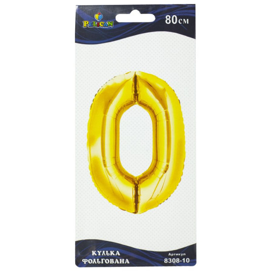Цифра фольгированная Pelican, "0" Золото 80см Золотой Pelican (830810)