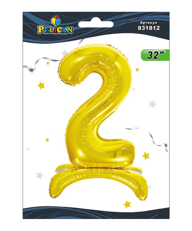Цифра на підставці Pelican, "2" золото 80см Золотий Pelican (831812)