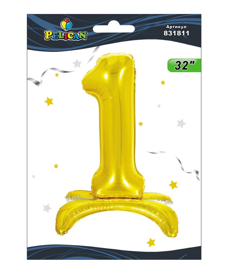 Цифра на підставці Pelican, "1" золото 80см Золотий Pelican (831811)