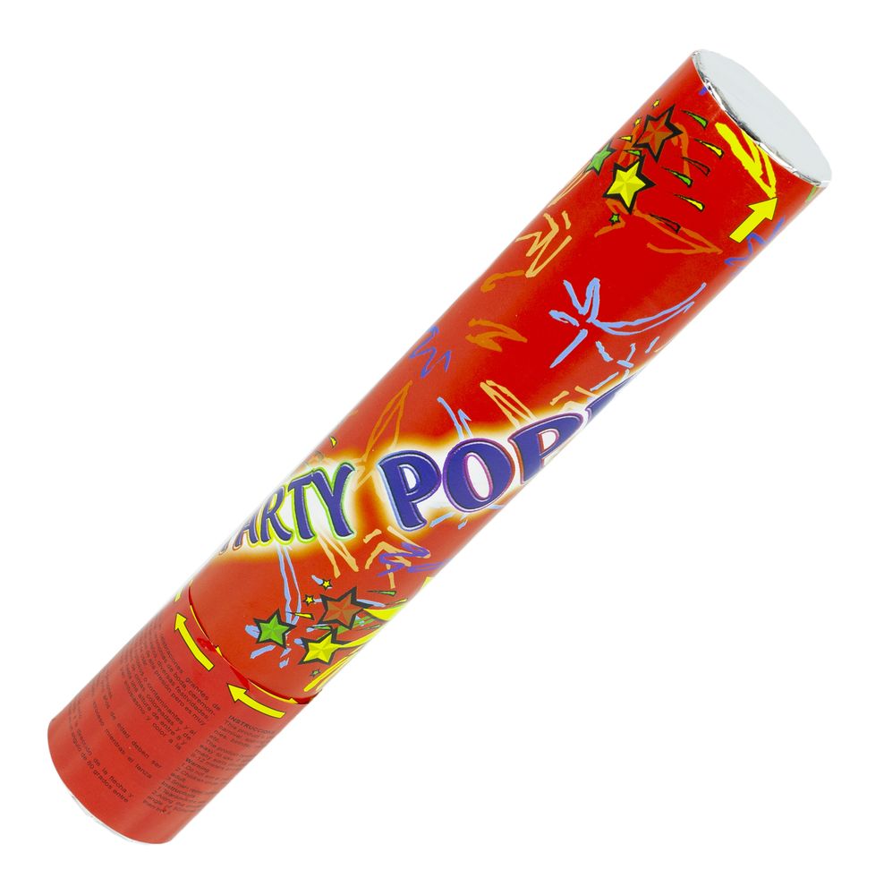 Хлопушка пневматическая "Popper" 30см, 20г, наполнение - обрезки цветной фольги Unison (0900-30)