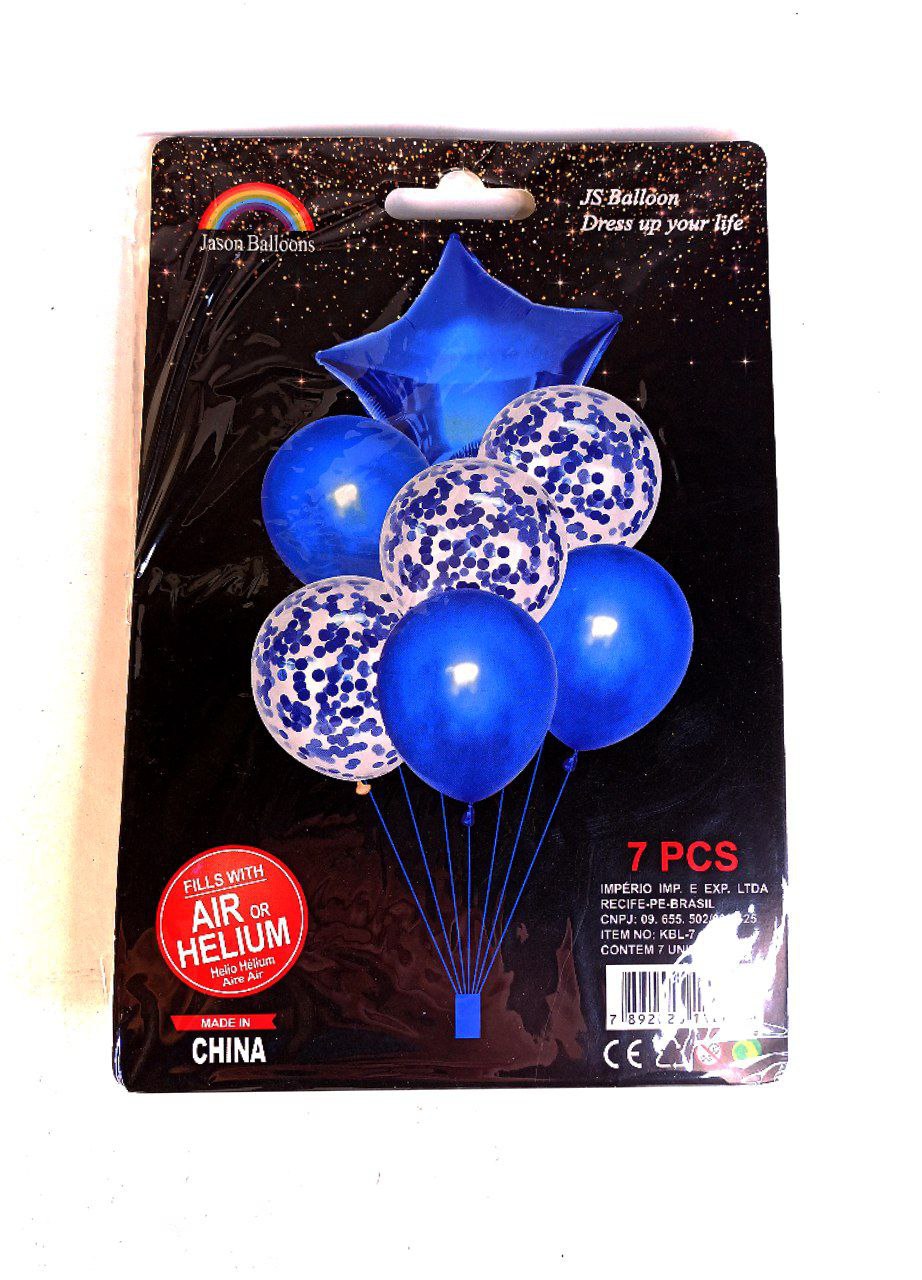 Набір з 7 кульок, синій зірка Синій Unison (836825-1 blue)