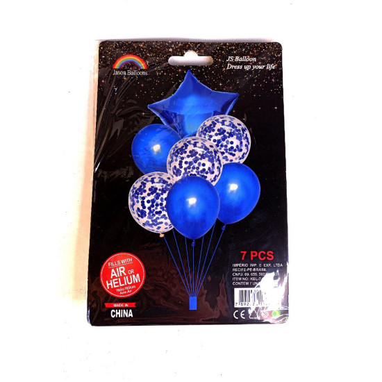 Набір з 7 кульок, синій зірка Синій Unison (836825-1 blue)