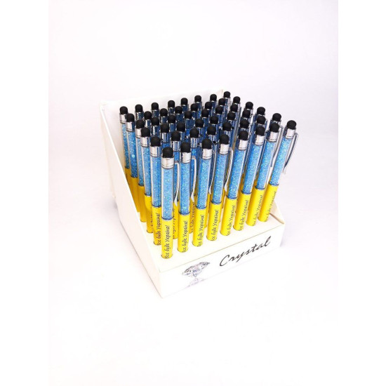 Ручка шариковая "Touch pen (стилус)-Сваровски-Украина" желто-голубая Unison (271-UA)