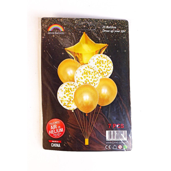 Набір з 7 кульок, золото зірка Золотий Unison (836825-1gold)