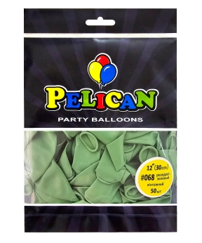 Кульки Pelican латексні 12"(30cm) вінтажний резедовий зелений, Pelican 50шт Зелений Pelican (812068)