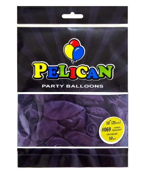 Шарики Pelican латексные 10" (25cm) винтажный сине сиреневый, 50шт Фиолетовый Pelican (810069)