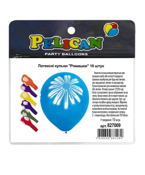 Кульки латексні 12"(30сm) "Ромашки"  Pelican 10шт Різнокольоровий Pelican (827009)