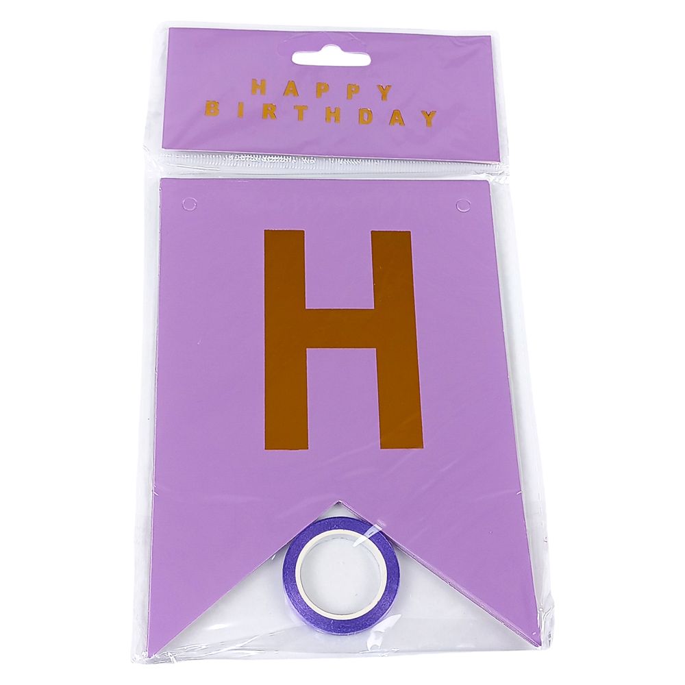 Гирлянда флажки "Happy birthday"  12 х 17см Unison (HB-1098 lilac)