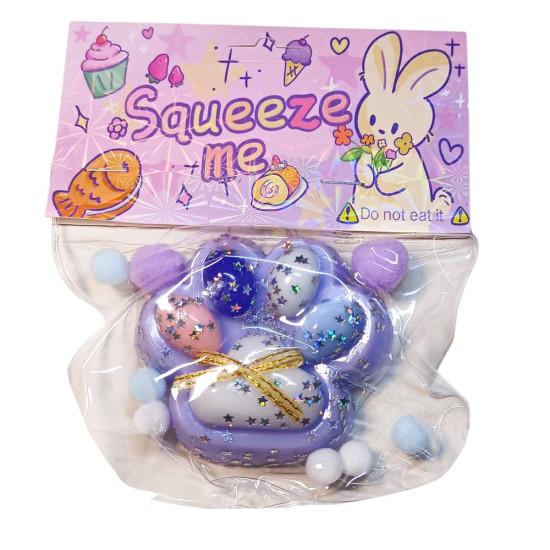 Таба сквиш антистресс  7см Лапка  цветная (712243 lilac)