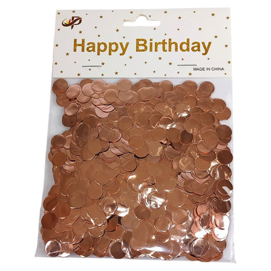 Конфетти кружочки 10мм, ±20гр розовое золото (917-1 rose gold)