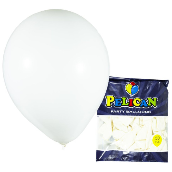 Кульки Pelican 10 '(26 см), макарун білий, 50 шт / уп (811907/1050-907)