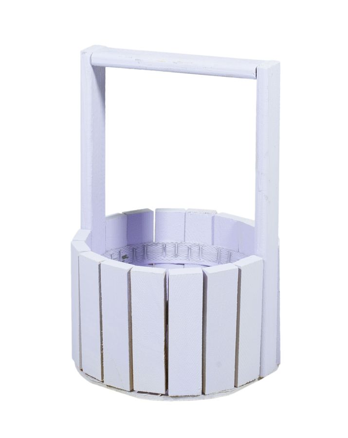 Корзина сиреневая  деревяная круглая маленькая BW-150 (BW-150  lilac)