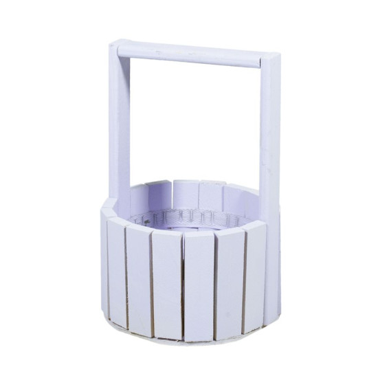 Корзина сиреневая  деревяная круглая маленькая BW-150 (BW-150  lilac)