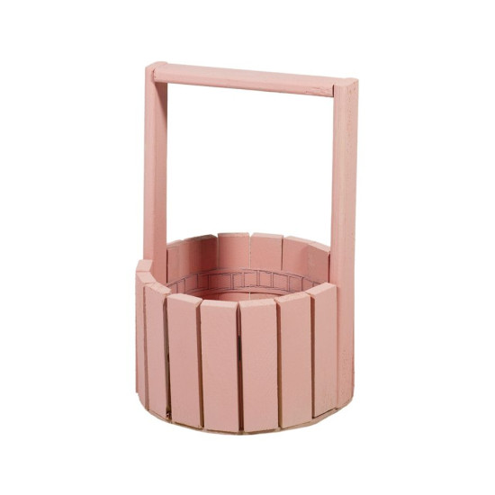 Корзина коралл деревяная круглая маленькая BW-150 (BW-150 coral)