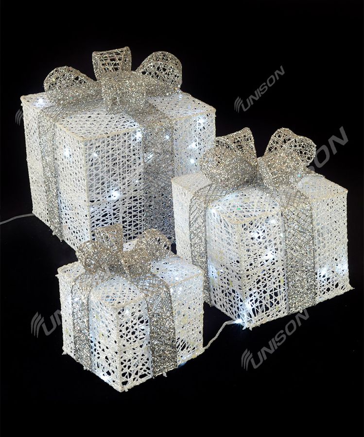Подарки  LED,  45 см  белий с  серебром (19-033-W)