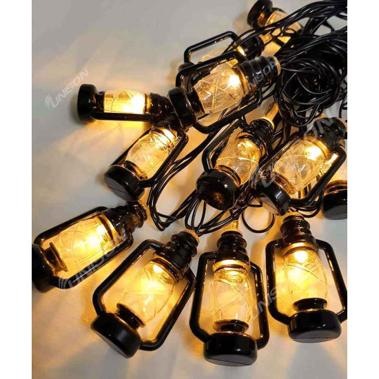 Фигурки 12 LED, "ФОНАРИК-2". 5м + переходник, теплый белый (1698-15)