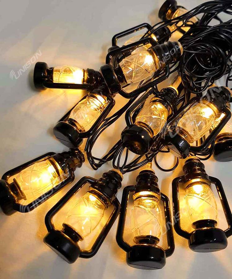 Фигурки 12 LED, "ФОНАРИК-2". 5м + переходник, теплый белый (1698-15)