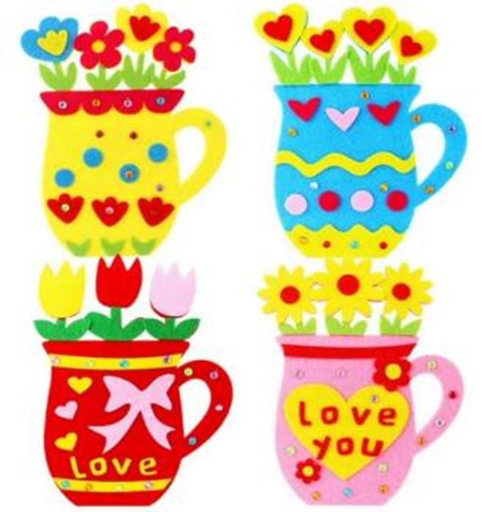 Набор для творчества "Сделай сам аппликацию из фетра  горшок с цветами" 19 х 14см Разноцветный Unison (365)
