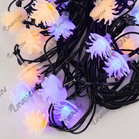 Гирлянда - фигурки 40 LED ШИШКА 7м + переходник (желто-синяя) Unison (1603-62)