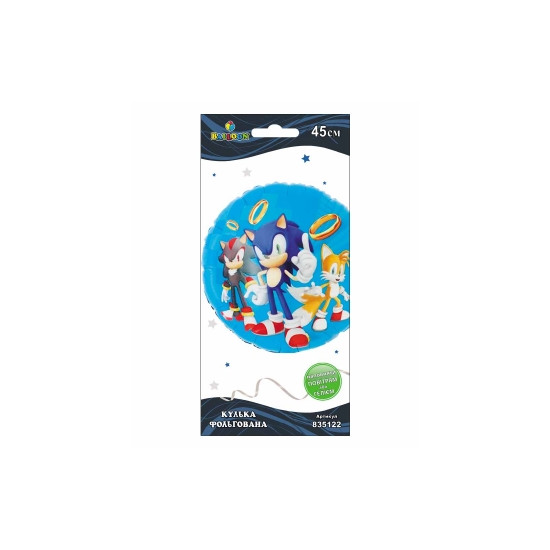 Шарик фольгированный Pelican, Sonic, 45см Разноцветный Pelican (835122)