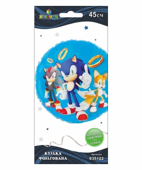 Шарик фольгированный Pelican, Sonic, 45см Разноцветный Pelican (835122)