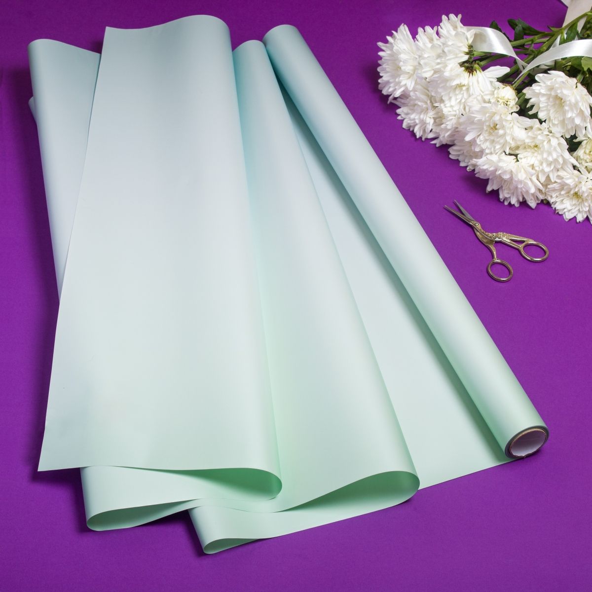 Пленка перламутровая Pastel Diamont silk Gradient, 60см х 7м Зеленый Unison (PPG-15)