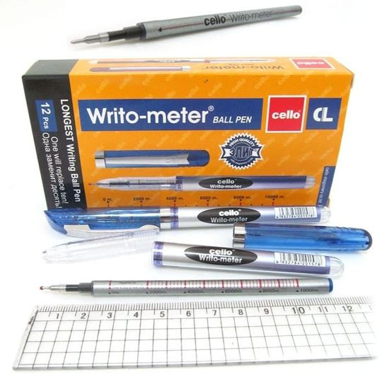 Ручка масляна Cello "Writo-meter" 10км  0,5мм синя Без бренду (CL-8048blue)