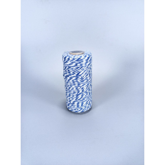 Мотузка декоративна 2мм х 100м 80г біло-синя Unison (D02901 -blue white)