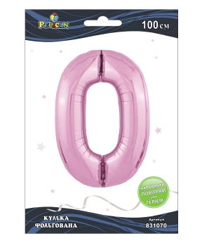 Цифра фольгована Pelican, "0" рожева 100см Рожевий Pelican (831070)