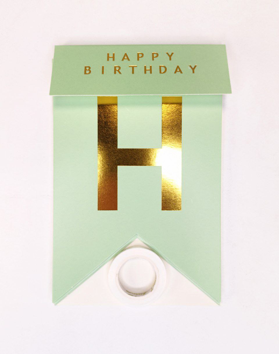 Гірлянда прапорці "Happy birthday"  16см, салатовий Зелений Unison (871051-1)