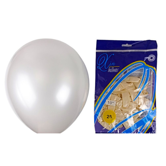 Кульки Balloons 10' (26 см), перламутр білий,  25шт/уп Білий Unison (1025-701)