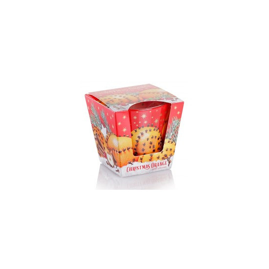 Свічка ароматична "Christmas orange" (з гвоздикою) ,  час горіння 30годин, 8см Червоний Bartek Candles (57943)