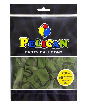 Кульки Pelican латексні 5"(13cm) вінтажний оливково  зелений,  50шт Зелений Pelican (805067)