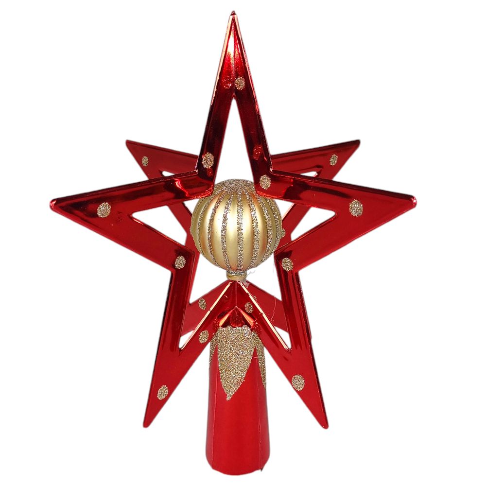 Верхушка для елки рождественская Звезда 3D красная, 20см (11555265 red)