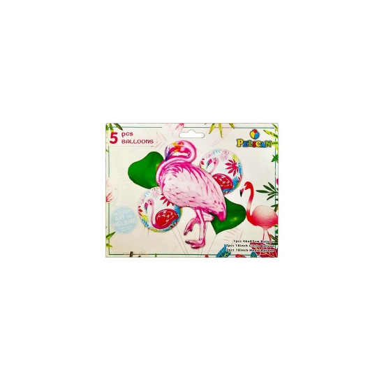 Набір з 5 кульок фольгованих  "Фламінго рожевий" Рожевий Pelican (836961)