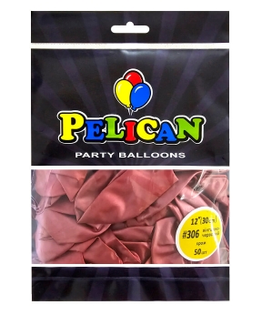 Кульки Pelican латексні 12"(30cm)  хром  вінтажно  червоний,  50шт Червоний Pelican (812306)