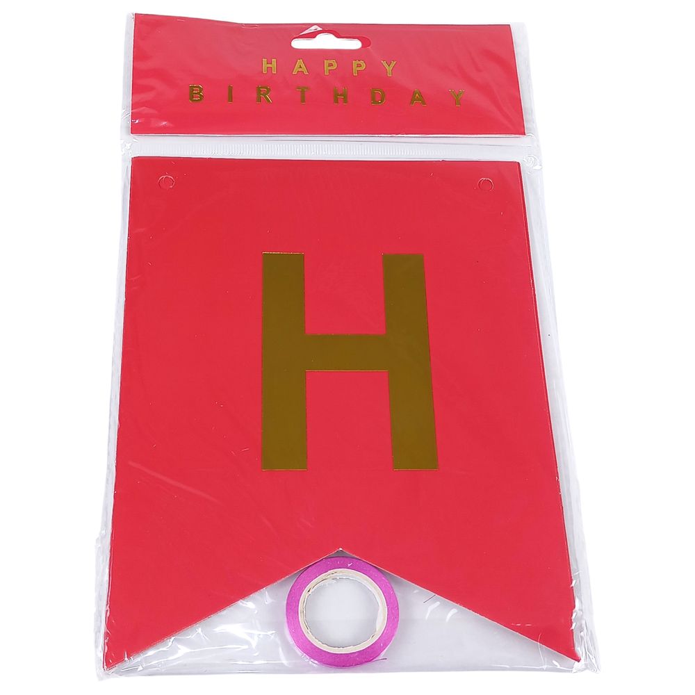 Гірлянда прапорці "Happy birthday" 12*17см, червоний Unison (HB-1095 red)
