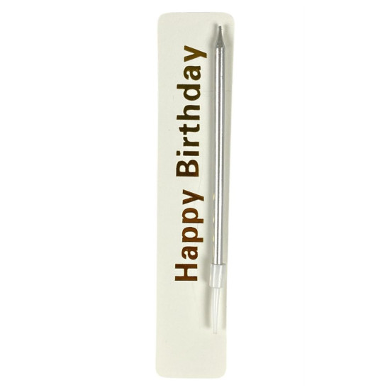 Свічка для торта "Бенто" срібло 9 см (040550 silver)