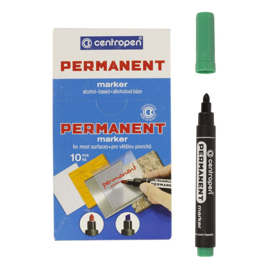 Маркер Centropen  круглый  зелёный (8566 зелёный)