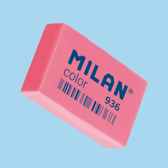 Ластик прямоуг. розов."TM MILAN" 3,9*2,3*0,9см, mix (936CPM)